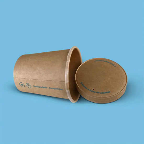 Tapa Papel Vasos Souffle | Papel PLA | 2oz - 4oz | Compostable y biodegradable